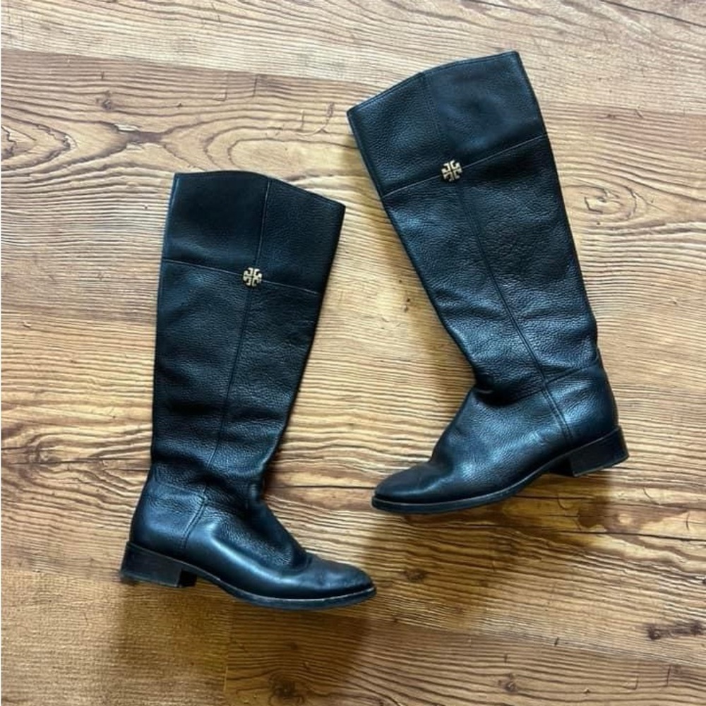 Tory Burch Black Riding Boots Sz 7.5